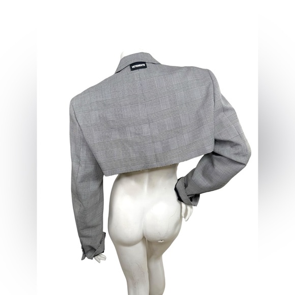 Vetements Cropped Plaid Blazer Garderobe Oversized S - Picture 4 of 11